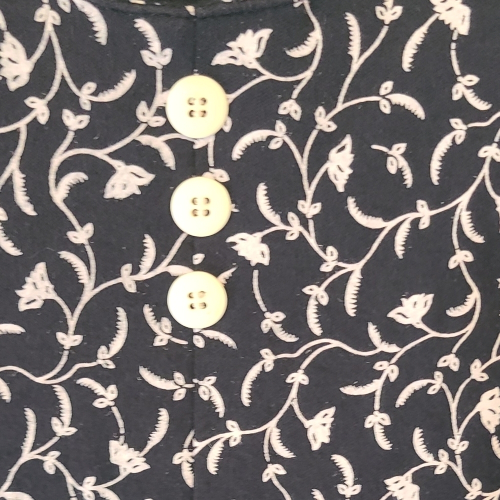 Vintage 90s Black White Floral Jumpsuit Size 6 - Picture 6 of 6